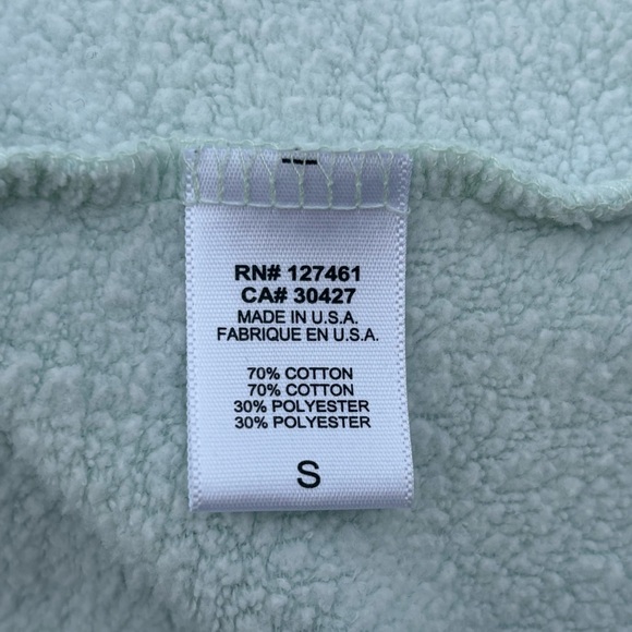 Wildfox Essentials mint green white blocked marquis zip hoodie sweater S small - Picture 9 of 12